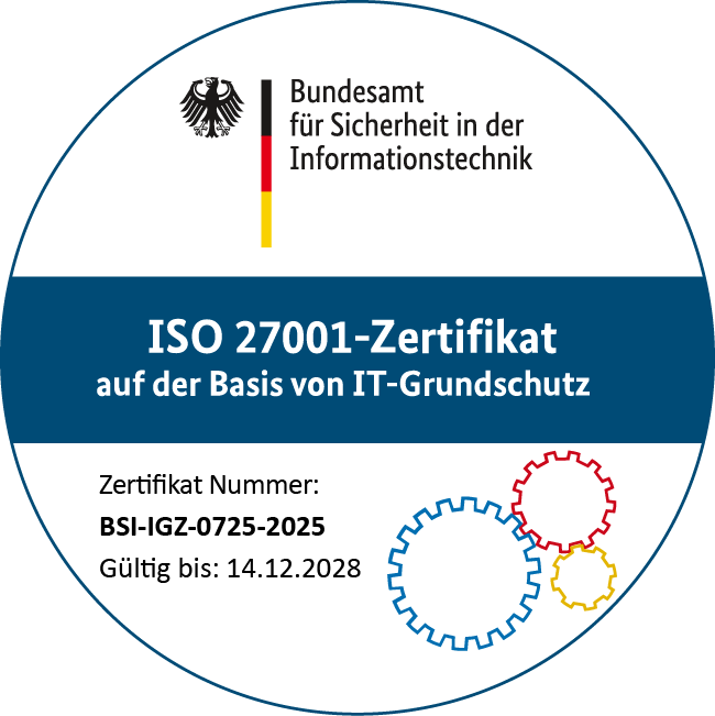 Zertifikat zu ISO 27001